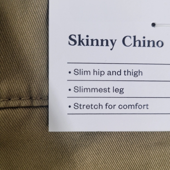 New! Men's Goodfellow Skinny Chino Pants Dark Khaki, Length 30 - Picture 11 of 12